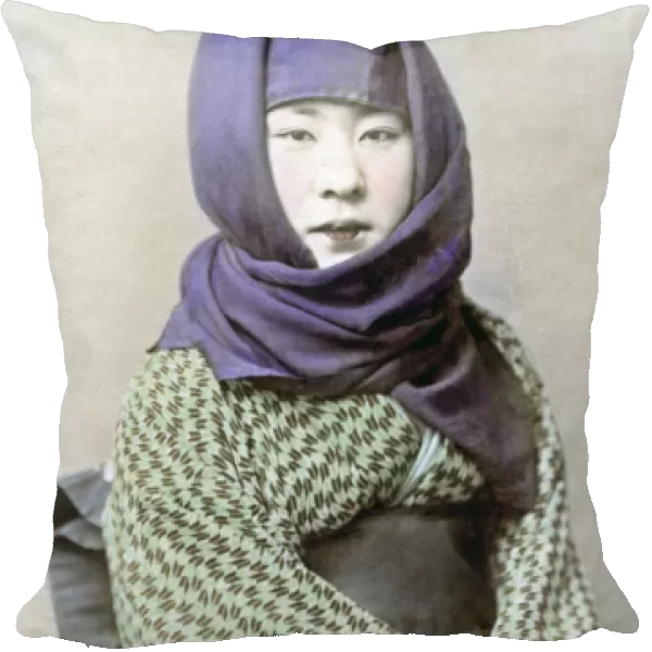 Woman with winter scarf, Japan, circa 1880s