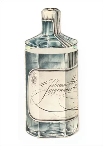 German greetings card in the shape of a perfume bottle