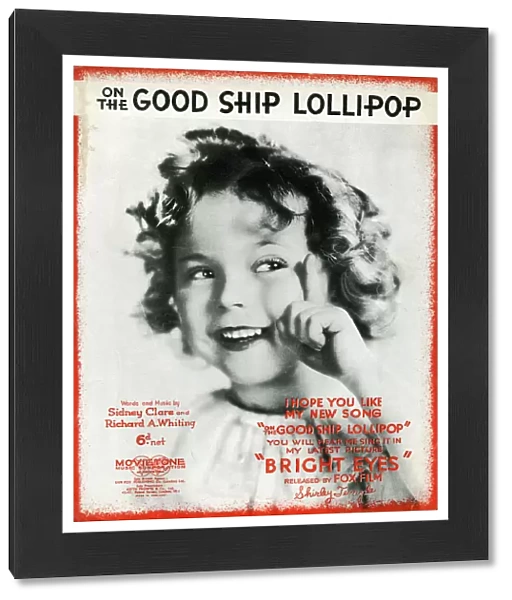 Music cover, On the Good Ship Lollipop, Shirley Temple