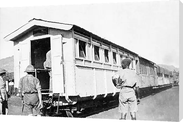 Hospital carriage, Bura, Kenya, East Africa, WW1