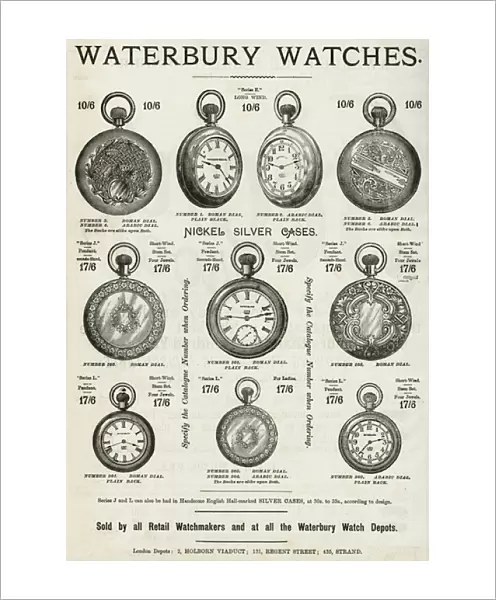 Advert for Waterbury pocket watches 1890