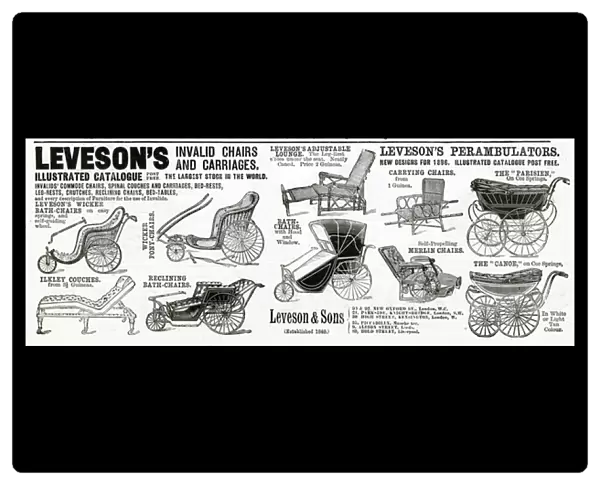 Advert for Levesons invalid chairs and carriages 1896