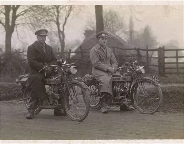 Despatch riders with Douglas motorcycles, WW1