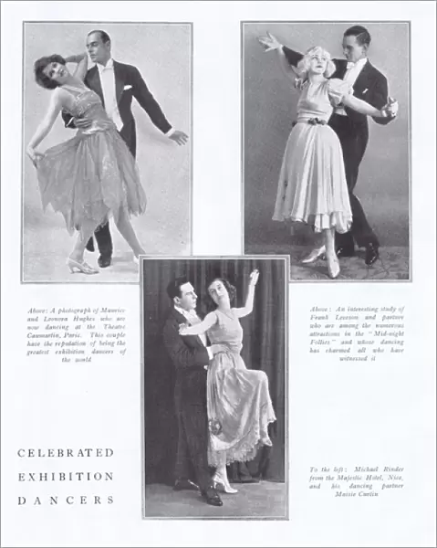 Portraits of three sets of exhibition dancers