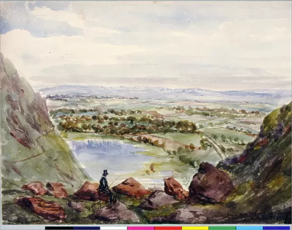 Duddingston Loch. Scene from Arthurs Seat, Samsons Ribs