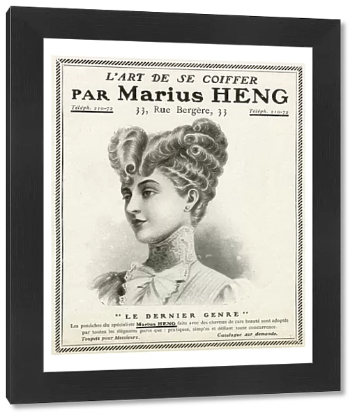 Advert for Marius Heng, Edwardian hair specialist 1906