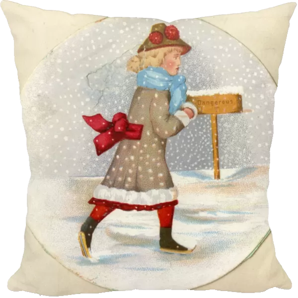 Victorian Christmas Card snow scene