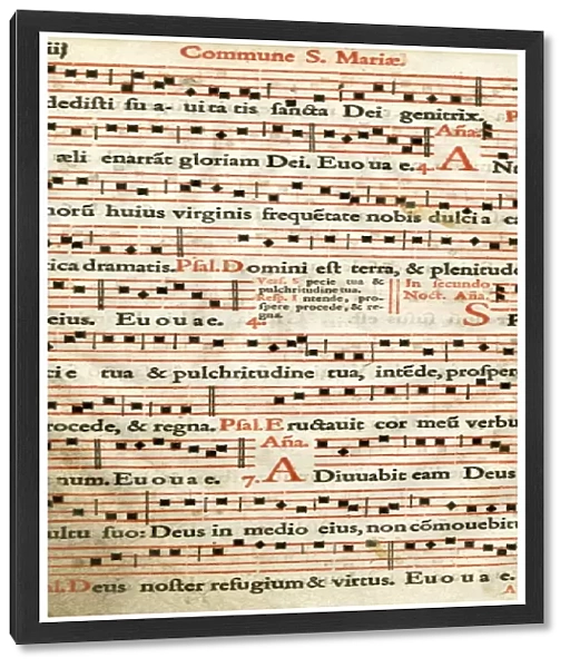 Page of music, Commune Sanctae Mariae