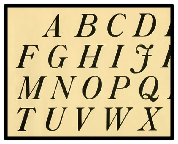Italic alphabet, upper case A-Z