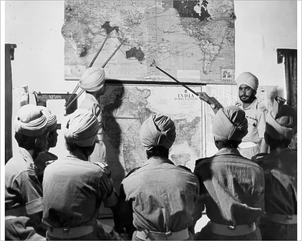 Photograph of map briefing