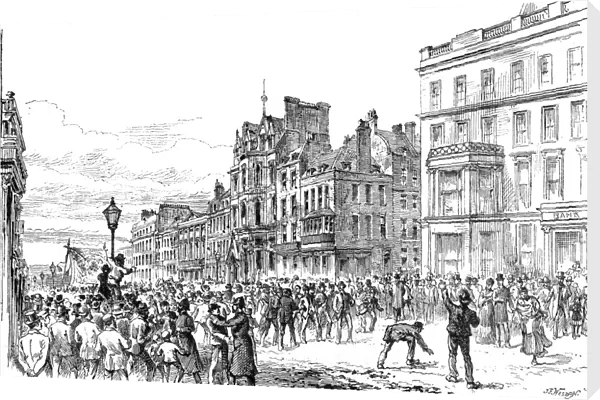 West End riots: mob in St James street, 1886