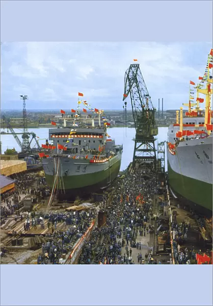 Communist China - shipbuilding yard