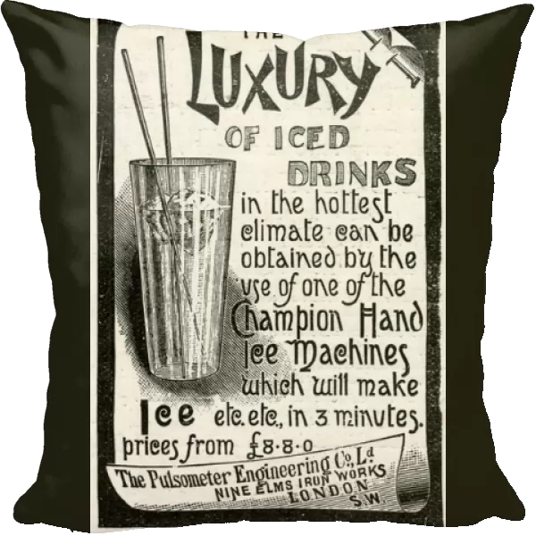 Advert for Pulsometer Engineering, luxury iced drinks 1897