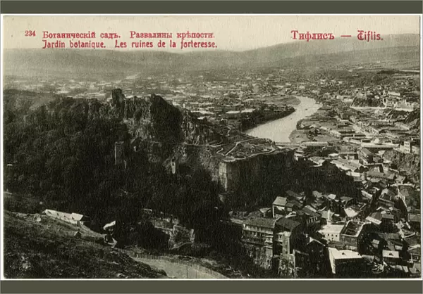 Tbilisi, Georgia, Panorama with Botanic Gardens and Fortress