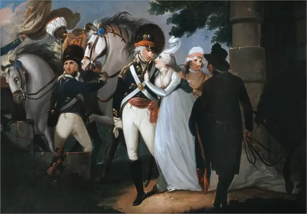 An officer of light dragoons taking leave of his wife, 1795