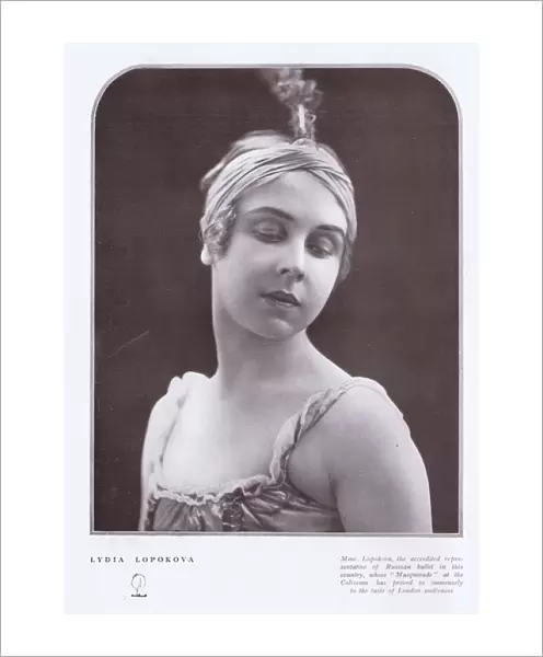 Portrait of the Russian dancer Lydia Lopokova, London, 1922