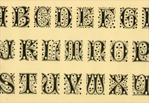 Alphabet initials, ornate upper case A-Z