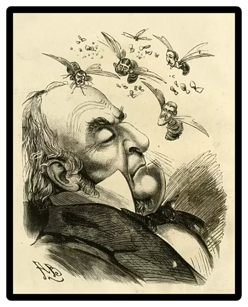 Cartoon, William Gladstone asleep