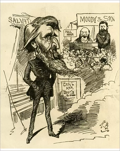Cartoon, William Booth v. Moody & Sankey