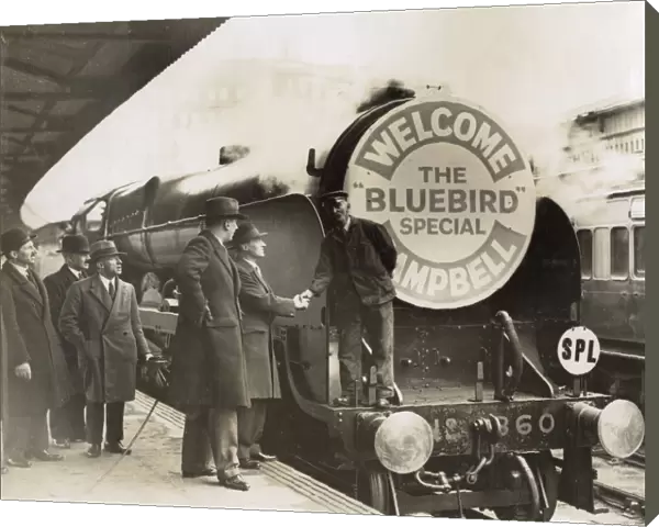 Steam train celebrating Malcolm Campbells record