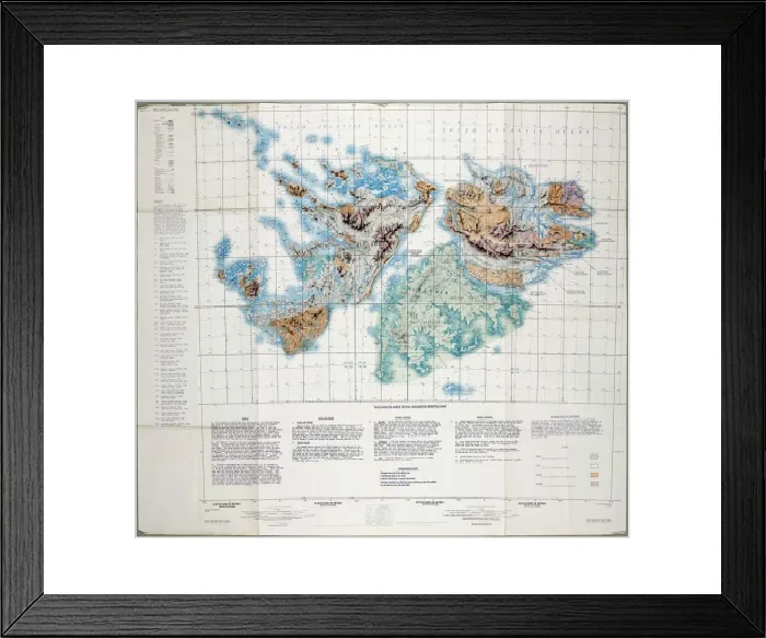 Framed Print : Falkland Islands Royal Engineer Briefing Map Print, 1982 Framed Print : Falkland Islands Royal Engineer Briefing Map Print, 1982