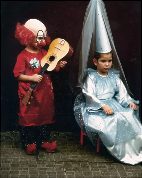 Children in fancy dress - clown and princess