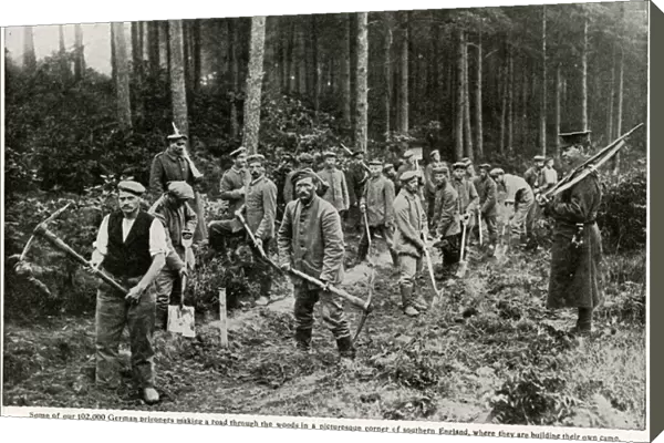 German prisoners making a road in southern England 1917