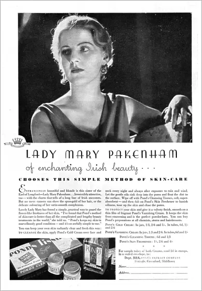 Ponds skincare advertisement, Lady Mary Pakenham