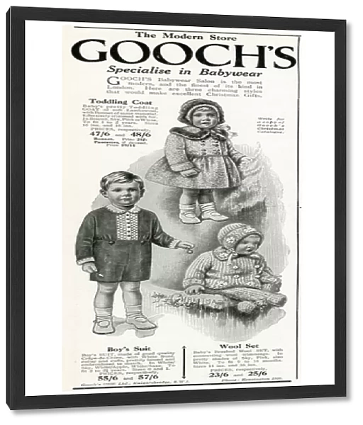 Advert for Goochs toddlers clothing 1929
