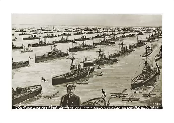 The King and his fleet, Spithead, July 1914