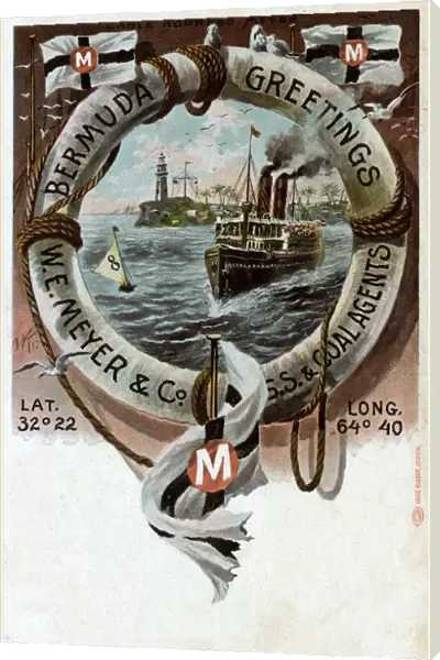 Promo postcard for W. E. Meyer & Co. Coal Agents, Bermuda