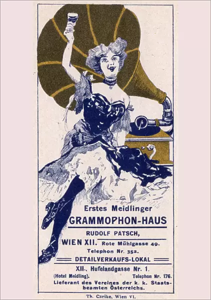 Advertising for a Gramophone Shop in Vienna, Austria