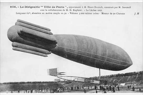 Astra Ville de Paris Dirigible Airship in 1908