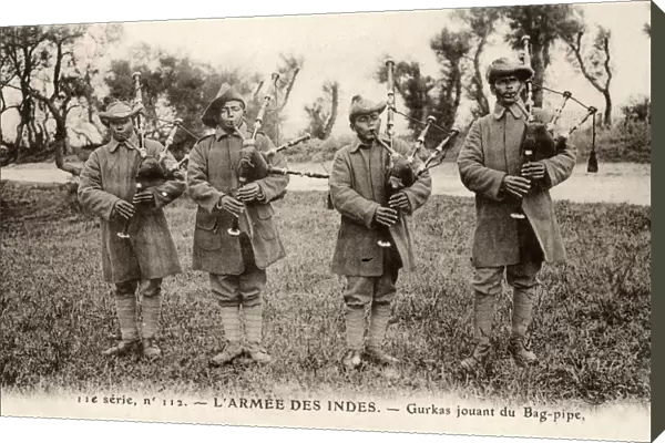 WW1 - Four Gurkha Bagpipe Pipers - British Indian Army