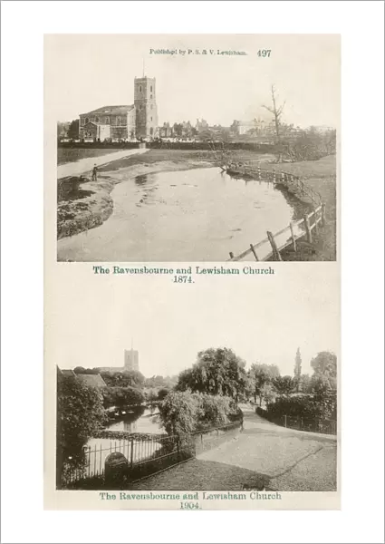 View of Ravensbourne River and St. Marys Church, Ladywell