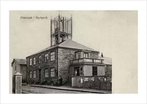 Post and Telegraph Office, Reykjavik, Iceland - note the superb roof-mounted box aerial Date