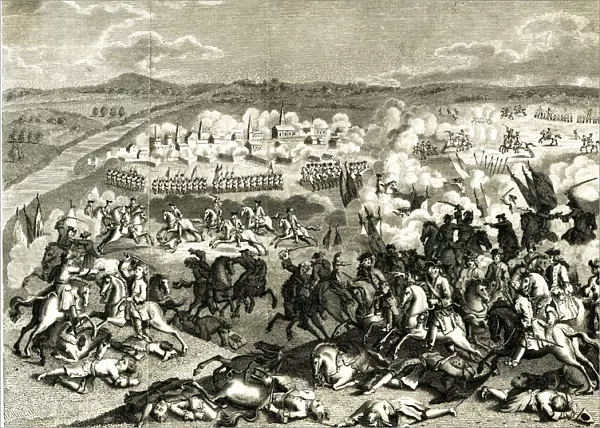 The Battle of Blenheim 1704, drawn by Godefry