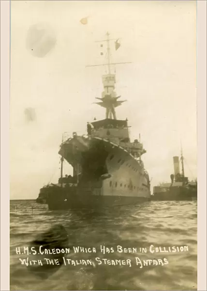 HMS Caledon after Collision