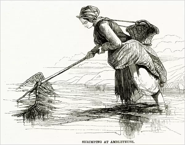 Shrimping at Ambleteuse 1858