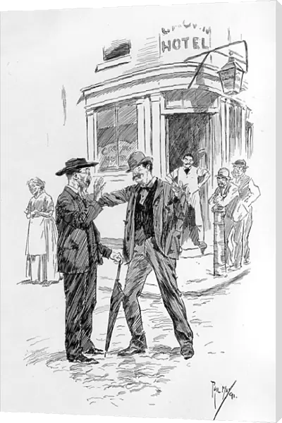 EJECTED FROM PUB, 1891
