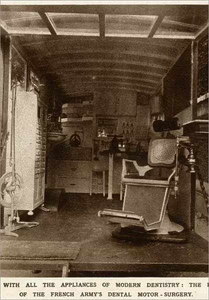 Interior of a mobile French dental laboratory 1916