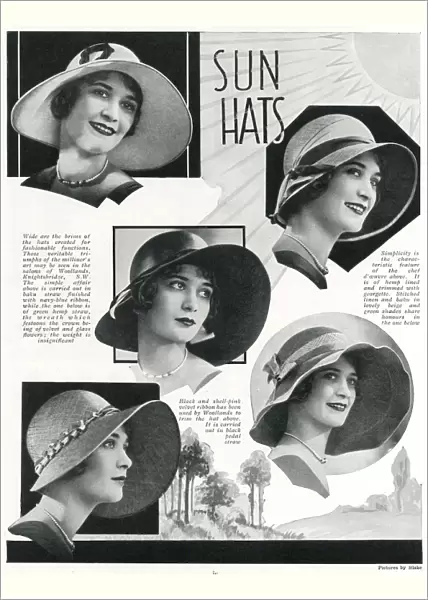 Womens sun hats for the spring 1930
