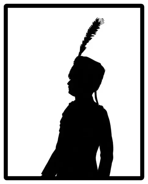 Silhouette of a soldier in ceremonial uniform