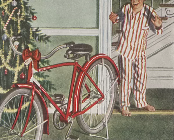 New Bicycle on Christmas Morn Date: 1947