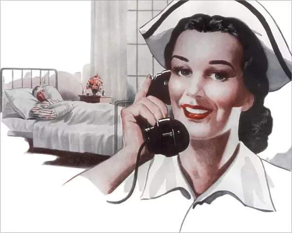 Nurse on Telephone Date: 1948