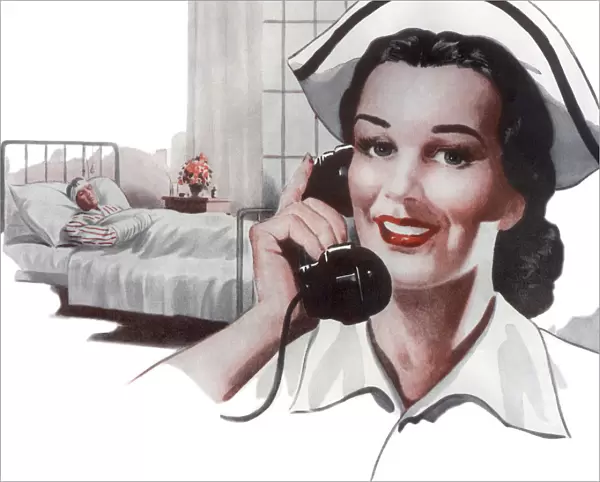 Nurse on Telephone Date: 1948
