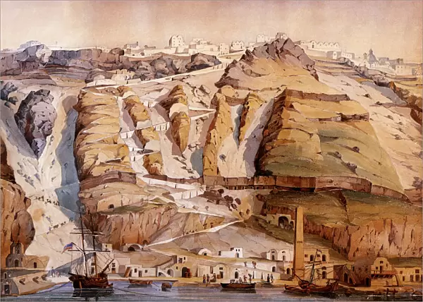 Coastal View Santorin island, town of Phera, Greece 1838 Date: 1838