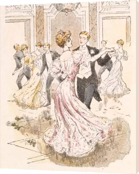 10106239. Fashionable dancers in a hotel ballroom. Date: 1908