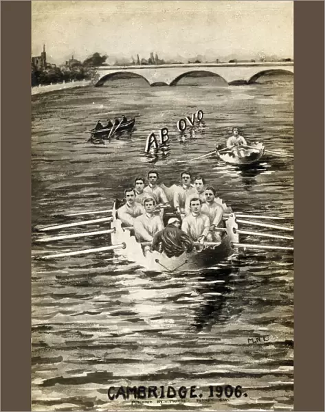 The Cambridge Eight competing in a shell race