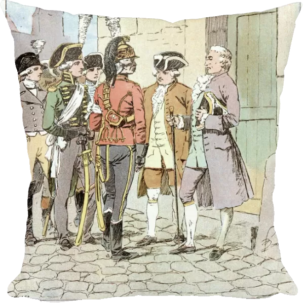 French aristocrats volunteer to join the army of the Republic Date: circa 1792